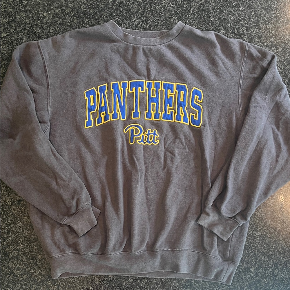 Pitt Panthers Charcoal Crewneck Sweater